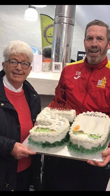 Donal Smith and his mum Lily - 50th parkrun celebration