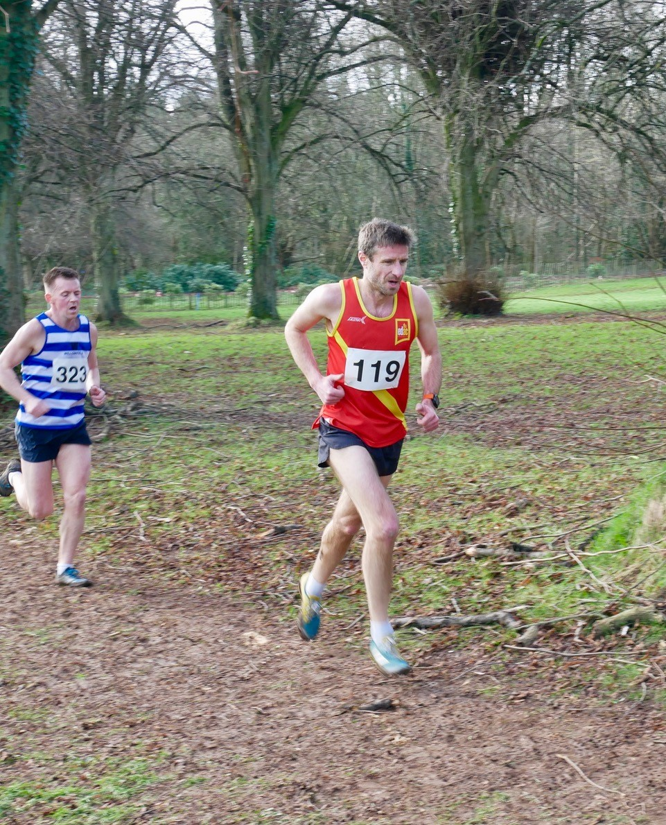Neil Curran leading the EDAC men home in the Men’s XC at Stormont